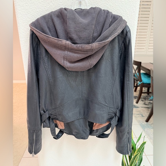 Free People Cleo Hooded Vegan Suede Moto Jacket S - Picture 9 of 16